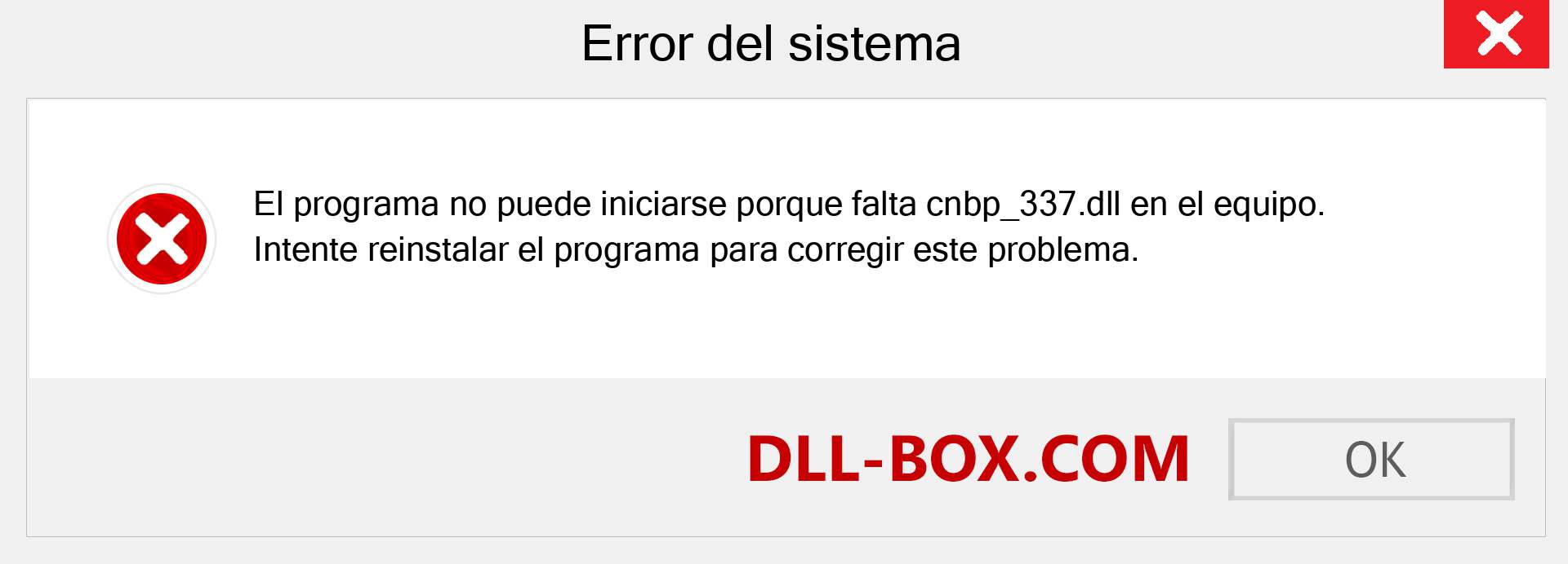 ¿Falta el archivo cnbp_337.dll ?. Descargar para Windows 7, 8, 10 - Corregir cnbp_337 dll Missing Error en Windows, fotos, imágenes