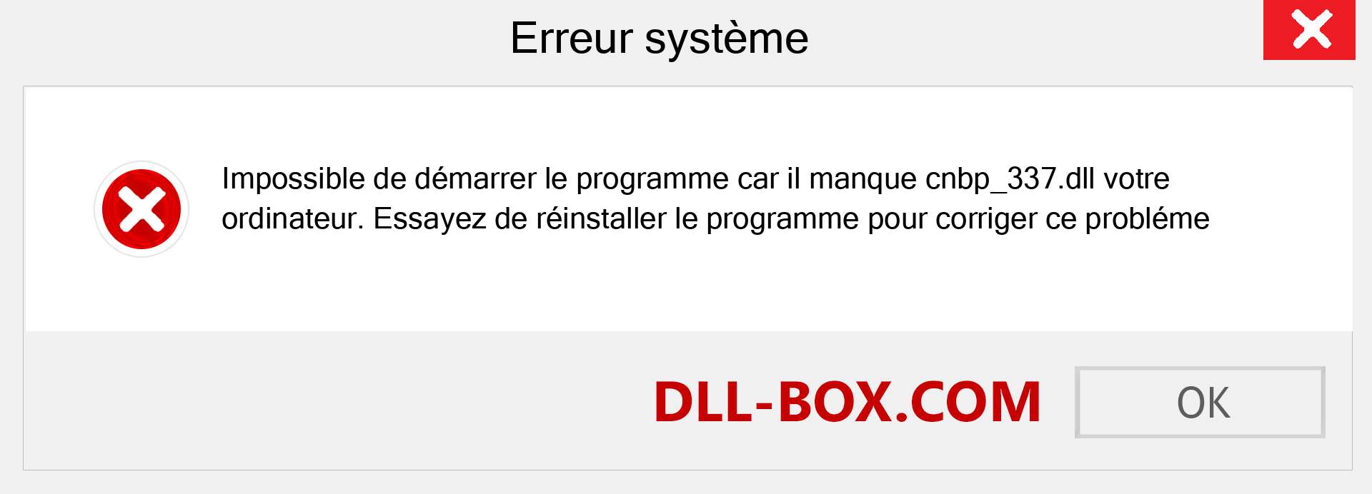 Le fichier cnbp_337.dll est manquant ?. Télécharger pour Windows 7, 8, 10 - Correction de l'erreur manquante cnbp_337 dll sur Windows, photos, images